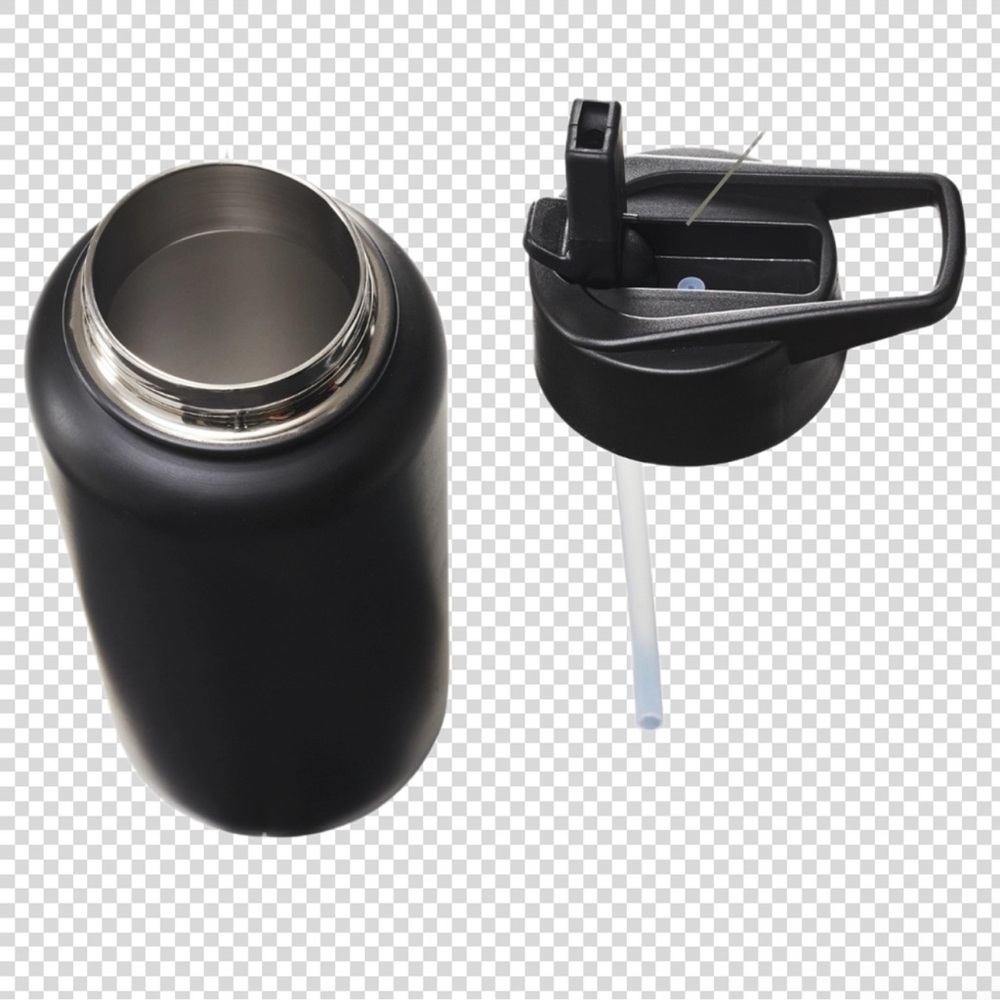 Blue Water Bottle with Black Lid - Picture 2 of 3